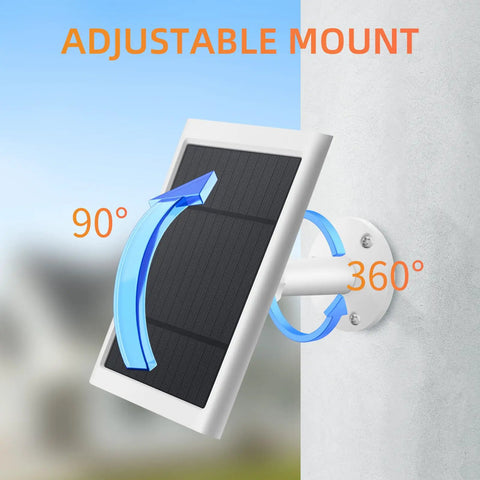 Heavy Duty 4W Solar Panel Charger For Ring Outdoor Cameras With 10 Foot Cord And Usb C To Ring Barrel Adapter waterproof adjustable mount
