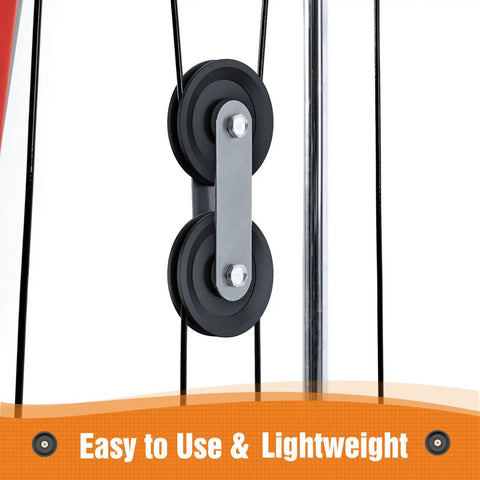 4.5 Inch Universal Nylon Bearing Pulley Wheel Replacement Heavy Duty Silent Spin 1000 Pounds Max Load Capacity Zero Shake Guarantee Rock Solid Build Smooth ride view with dual nylon wheels and metal bracket.