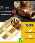 Comparison of corroded fitting vs. Six Piece Brass Pipe Fitting Set Three Eighths Inch Female NPT To One Quarter Inch Female NPT Coupler