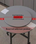 Slick Wooden Lazy Susan Turntable Rotating Dining Table Tray With Smooth Spin And Grey Finish, showing dimensions on a circular table.