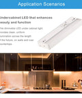 Kitchen with Under Cabinet LED Light Fixture 24 Inch, 14W, 985 Lumens, Dimmable, CRI 90, Triple Color Temp, installed under cabinets