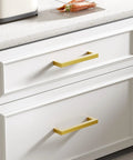 30 Pack 12 Inch Premium Stainless Steel Cabinet Handles And Drawer Pulls Slick Brushed Gold Finish Kitchen And Bathroom Real Deal Scratch Resistant Hardware Built Like A Tank on white cabinet drawers.