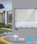 Dual Pack 100W LED Flood Lights With Plug, 12000 Lumens Bright Daylight 6000K IP66 waterproof outdoor light in rain