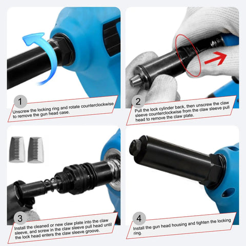 Step-by-step guide for No Sweat Heavy Duty Cordless Electric Rivet Gun Featuring Brushless Motor And Reliable Battery For Quiet Operation.