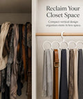 Slick Closet Organizer And Scarf Hanger That Crushes Your Morning Clutter With Wide Loops for quick access to scarves and belts.