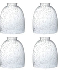 Four Pack Clear Seeded Glass Lamp Shade Replacements For Ceiling Fans Chandeliers Pendant Lights Vanity Lights And Kitchen Island Fixtures Fits Two And One Eighth Inch Fitter 4.76 Inch Diameter 5.47 Inch High