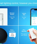 Diva Style Smart Dimmer Switch With No Neutral Required For Easy Glow Up On Any Circuit Syncs Flawlessly With Alexa Google And Siri Requires Smart Hub For Full Control Of Your Cozy Illumination Setup, showcasing wall switch and app.