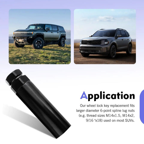 Heavy Duty 6 Spline Lug Nut Socket For Car Wheel Lock Removal Tool Offering Gritproof Grip and Quick Release Action on SUVs