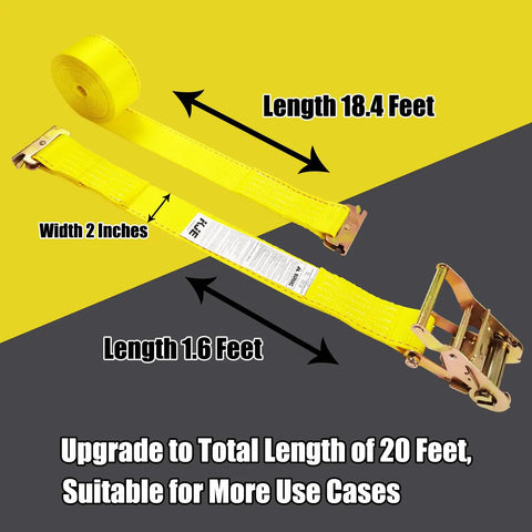 Badass Heavy Duty 8 Pack E Track Ratchet Straps 2 Inch By 20 Foot Cargo Tie Downs rated for 1500 pounds featuring a bright yellow strap.