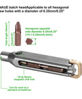 Slick Titanium Pocket Screwdriver Featuring Ten Versatile Bit Sizes Magnetic Repair Multitool And Precision EDC Gear Gotta Have Home Improvement Kit For Pro Level Quick Fixes On The Fly, showing hexagonal bit compatibility and magnetic drill hole.