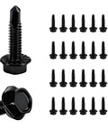 Quarter Inch Hex Washer Head Self Drilling Screws 25 Pcs Industrial Grade 8 8 Heat Treated Carbon Steel Zinc Plated Self Tapping Fasteners