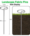 Beefy G Shaped 8 Gauge Thickened Galvanized Landscape Staples 120 Pack 6 Inch Ground Cover Pins Rust Resistant diagram