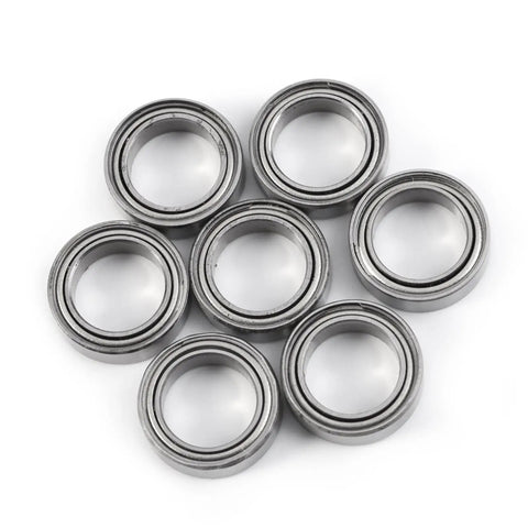 10 Pack 6700ZZ Double Shielded Ball Bearings Premium Bearing Steel Core Ultra Slim 10X15X4MM Footprint displayed in a group.