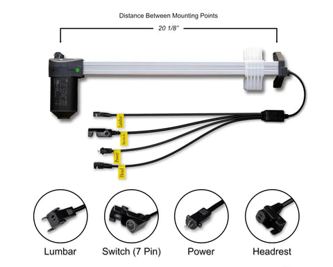 Game Changing DC 28V Replacement Linear Actuator Motor For Power Recliners Lift Chairs Couches And Massage Seats Offering Plug And Play Multi Connector Wiring Setup Guaranteed Smooth Operations with connectors.