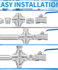 304 Stainless Steel Four Way Cross Pipe Fitting With Three Eighths Inch NPT Female Threads installation steps