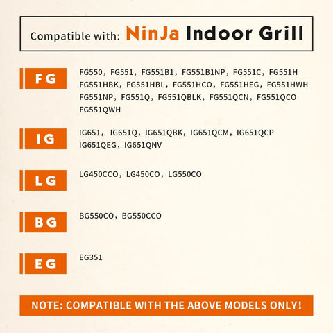 Compatibility list for Pro Grade Replacement Meat Probe For Ninja FG550 FG551 Smart XL 6in1 Indoor Grill With Air Fry Smart Thermometer Compatible 1 Pack Fits IG651 And Other Foodi Models Easy Accessory.