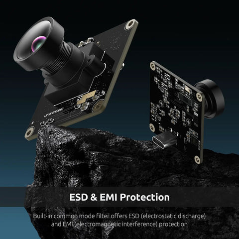 USB 3.0 UVC Camera Module With IMX415 Sensor, No Fuss Setup, 4K At 30FPS And 1080P At 60FPS, circuit board with visible lenses