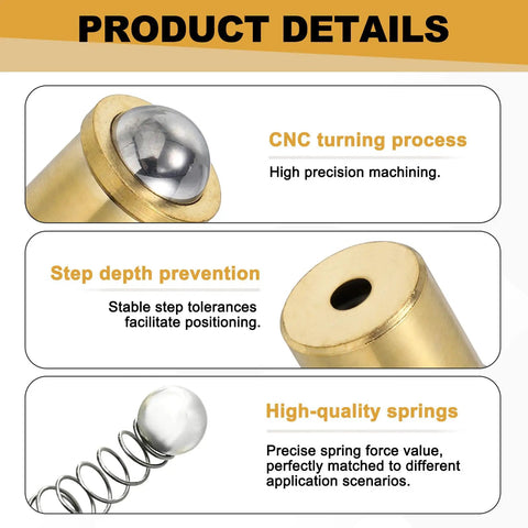 10 Piece Industrial Grade Stainless Steel Spring Plunger 7.5 By 5.5 Mm showing CNC turning process and high-quality springs.