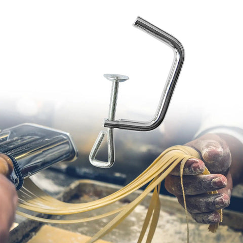 5X Pasta Maker Clip Fix Replacement Handle Clamp For Noodle Maker Repair, Stainless Steel Noodle Machine Clip, Easy Install, Durable Kitchen Tool, Professional Repair Part close-up on pasta maker