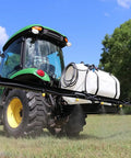 Tractor with sprayer tank using Beefy 4.0 GPM 12V Diaphragm Pump With Half Inch NPT Ports, ideal for farm use