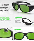Heavy-Duty Laser Safety Goggles Crafted With Badass OD 6 Plus Eye Shielding Across 808 To 1064 NM Bands For Diode And Nd Yag Systems showing TR90 frame and polycarbonate lens.