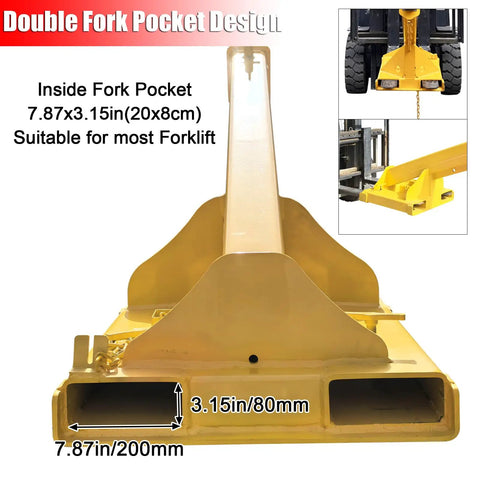 Professional Forklift Telescopic Boom Crane Attachment Hoisting 11000 Lbs Without Sweat Includes Heavy Duty Lifting Hook And 96 Inch Adjustable Reach For Rough Daily Grinds double fork pocket design with 7.87x3.15 inch openings for most forklifts