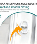 Heavy Duty Silicone Door Latch Covers for Your Ride Prevent Metal on Metal Screeching Sound with Self Adhesive Backing to Silence Door Jams on Cars Trucks Suv White Pack of Four, showing door latch with silicone guard.