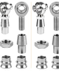 Beefed Up 3/4 Inch Chromoly Heim Joint Rod End Kit With Rh And Lh Threads showing heavy-duty jam nuts, spacers, and adapters.
