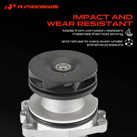 Straight Up Engine Water Pump For BMW 3 And 5 Series E36 E46 E39 E34 Sweet Cooling System Overhaul Quick Swap Direct Fit Replacement Assembly, close-up view showing composite impeller and aluminum housing.