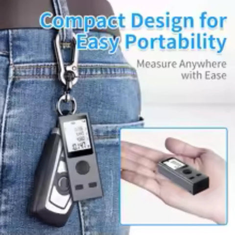 Pocket Size Laser Distance Meter 164 Ft Range USB Rechargeable Pythagorean Mode compact and portable design for easy measurement.