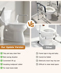 Comparison of Beast Mode Cast Iron Toilet Safety Rails With Quick Fold Handles against traditional models in a bathroom setting.