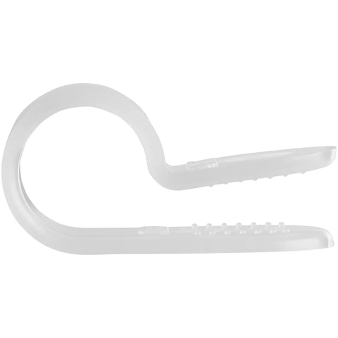 Heavy Duty 100 Pack Screw Mount Cable Clamps Secure Coax Cat6 And Network Wires Up To 0.31 Inch clear plastic clamp for cable management.