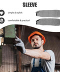 Grab These Lightweight Cut Resistant Forearm Sleeves For Men Durable Pe Anti Cut Arm Guards With Snug Elastic Fit That Holds Firm For Welding Gardening Or Shop Days worn by a worker in an industrial setting.