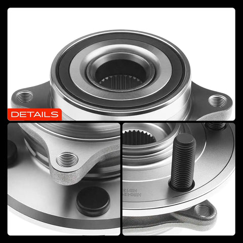 High Performance Front Wheel Bearing And Hub Assembly Fits Honda Odyssey 2011 To 2017 With 5 Lug Bolts, showing detailed angles of assembly features.