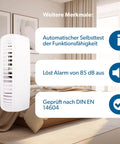 Smoke Detector With Magnetic Holder No Sweating Over Tools Super Strong 3M Adhesive Pads For Snappy Wall Mount showing LED status in a modern decor.