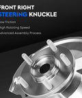 Front Steering Knuckle And Wheel Bearing Hub Assembly Pair For Jeep Compass Patriot Dodge Caliber 2007 2017 with low friction design.