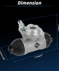 Beef Up Your Brake Job With This Rear Brake Wheel Cylinder For Toyota Celica 2003 2004 2005, Corolla 2003 2008, Scion xB 2004 2006, Prius 2003 2009, Yaris 2007 2017 Drum Brake Cylinder W6 OE Replacement showcasing dimensions