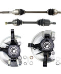 Real Deal Front Wheel Bearing Hub Assembly With CV Axle Shaft Four Piece Drivetrain Kit For 2007 2015 Jeep Patriot 2.4L L4 4WD, showing parts and components.