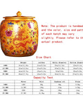 Gotta Love This Ceramic Rice Storage Jar For Keeping Pantry Staples Locked And Loaded Featuring An Airtight Dispenser Design That Seals In Flavor For Beans Oats And Coffee - Yellow ceramic jar with decorative patterns, 27.5kg capacity.