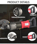 Electric Hydraulic Rebar Cutter Portable 4 to 16mm Pro Grade Rebar Cutting Tool With No Sparks detail view with components labeled