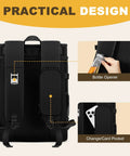 Back view of Beast 40 Can Insulated Cooler Backpack with bottle opener and card pocket features visible