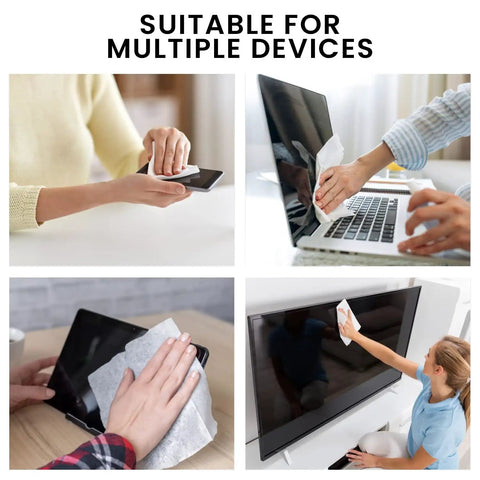 Streak-Free Screen Cleaner Wipes For TV, Computer, Laptop, iPad And Monitor With Microfiber Cloth, 90 Wipes Pack in use