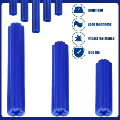 200 Pcs 5/16 Inch Blue Plastic Screw Anchors 2 Inch Length For Drywall Hollow Walls Concrete Tile Cement And Other Surfaces Expanding Plastic Anchors For Secure Fastening Ideal For Stud Walls And Masonry On Drywall Tile Cement Board And Other Surfaces.
