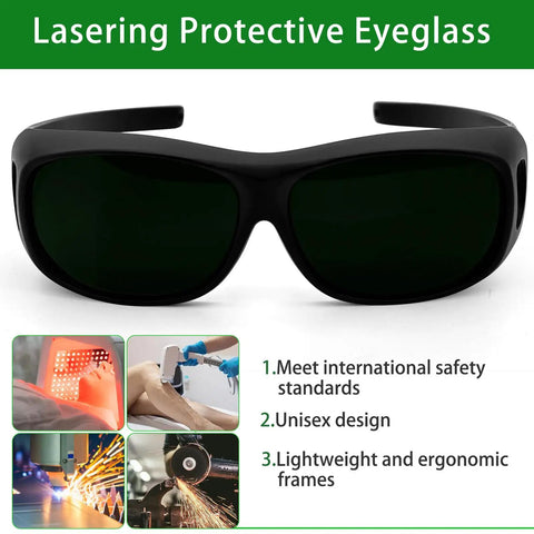 Top Shelf Laser Safety Glasses With OD Four Plus Filtering And Smooth Vision For Lab Crews Looking For Heavy Duty Eye Shield Gear With No Sweat Protection Today, black protective eyewear.
