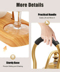 5 Cup Siphon Coffee Maker Tabletop Vacuum Brewer With Borosilicate Glass 500ml showing wooden base and practical handle
