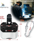 Heavy Duty 180 Lb Switch Magnet Features A Rock Solid 5 Sided Magnetic Grip Made For Welding Woodworking Shop Setup And Cabinet Installations That Really Locks In Tight on a workbench with welder.