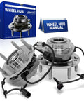 Heavy Duty Front Wheel Bearing And Hub Assembly Pair With Abs Connector Built Like A Tank For Chevy Trailblazer Gmc Envoy Buick Rainier And Ascender Models, showing components and manual.