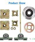 32 Inch Rear Axle Kit With Brake Assembly And Sprocket Hub Replacement For Go Karts ATVs Quad Bikes And Drift Trikes