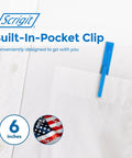 Plastic Scraper Tool No Scratch Multi Use 5 Pack with pocket clip on white shirt for convenient storage
