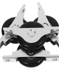 Hardcore 4Pc Nylon Sliding Door Roller Wheels With 40Mm Double Bearing Pulleys showing smooth black wheels and metal mountings, ideal for sliding doors.